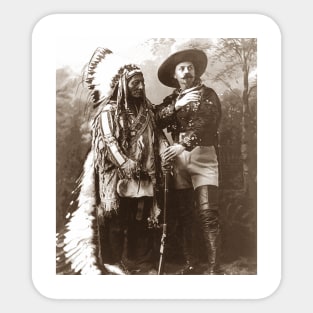 Vintage Photograph of Sitting Bull and Buffalo Bill Cody Sticker